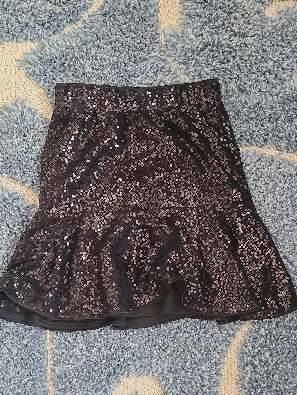 Grace Karin Black Sequin Flared Skirt for Kids